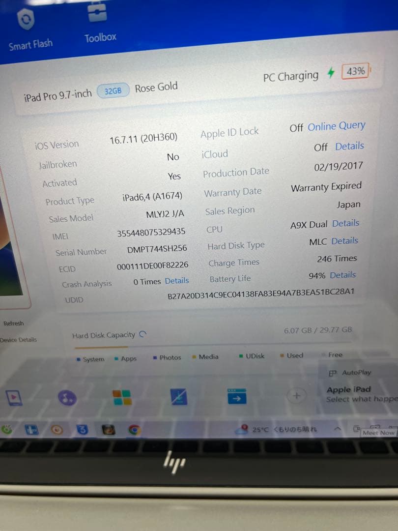 Apple iPad Pro9.7 32Gb Bypass バイパス品
