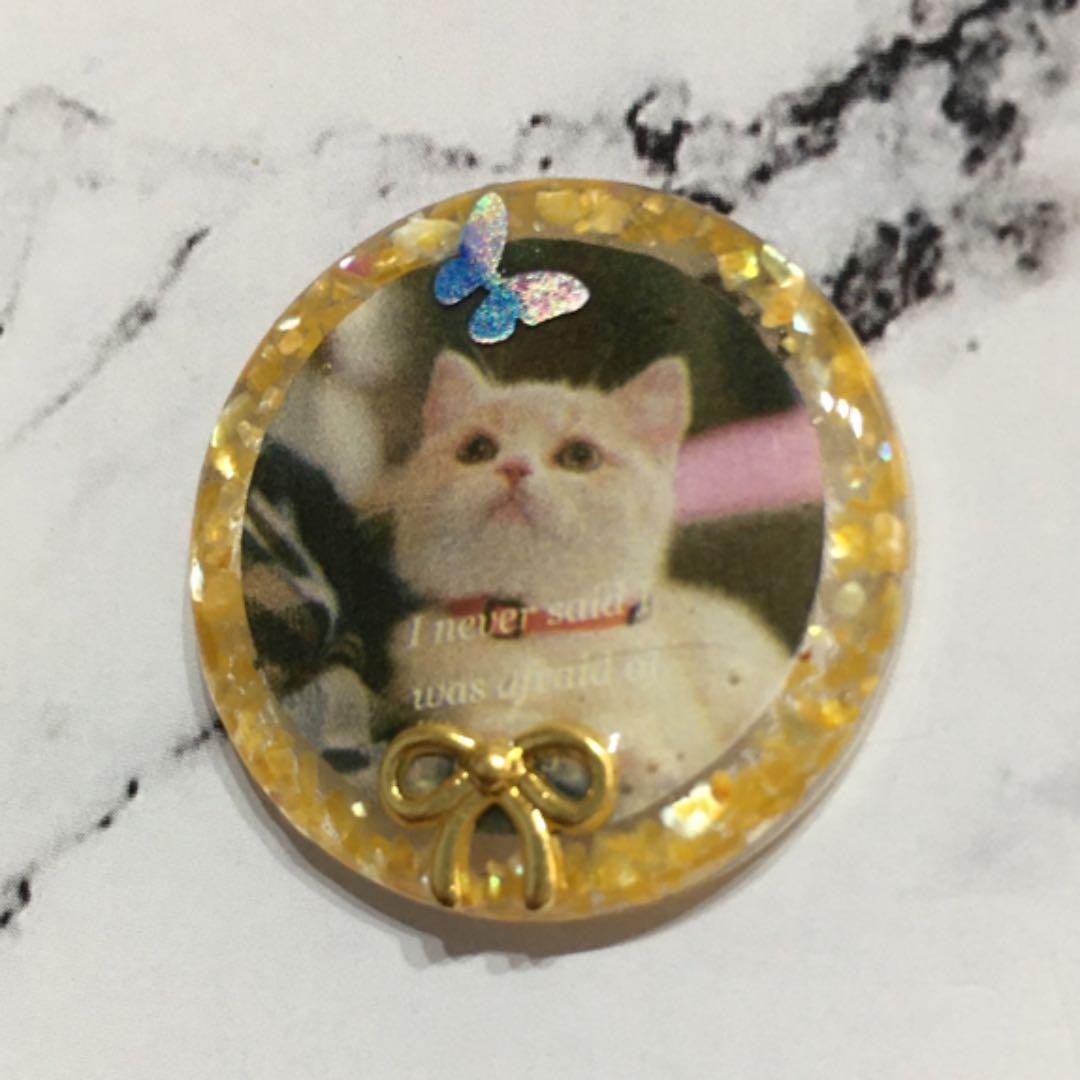 レジンヘアゴム、フォトフレーム風猫ちゃん・再販不可