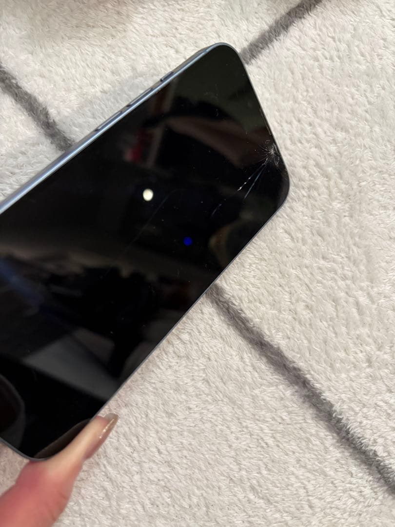 Apple iPhone 14ブルー 本体 画面ひびあり