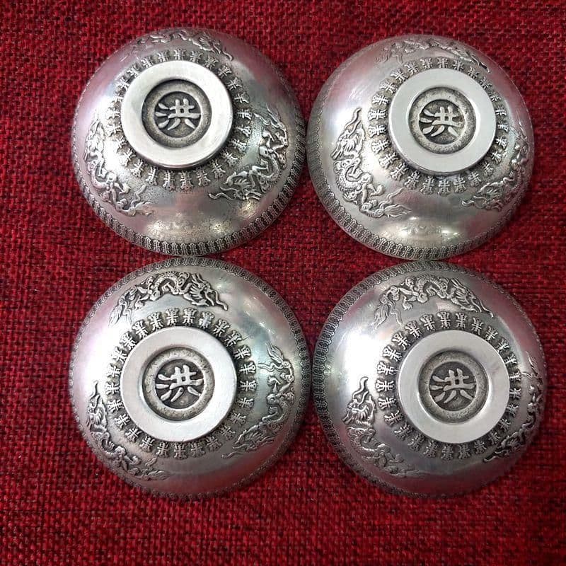 銅 細工 福禄寿喜 湯飲み 茶道具 工芸品 置物