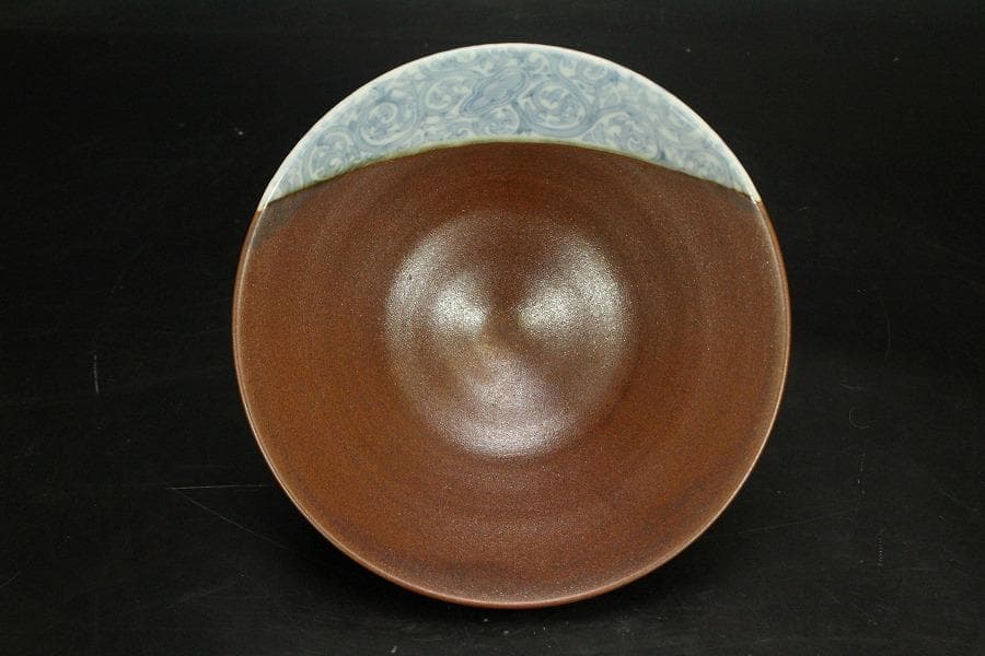 茶道具 九谷焼 松屋窯 松本佐一 抹茶椀 共布 共箱 未使用(メ1819)