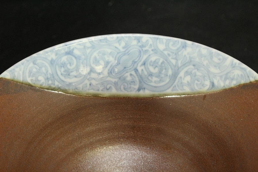 茶道具 九谷焼 松屋窯 松本佐一 抹茶椀 共布 共箱 未使用(メ1819)