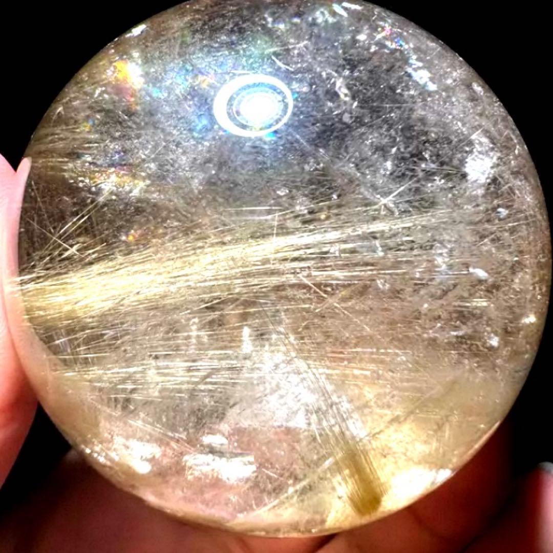 57mm ゴールドルチルクォーツ　金針水晶　パワーストーン