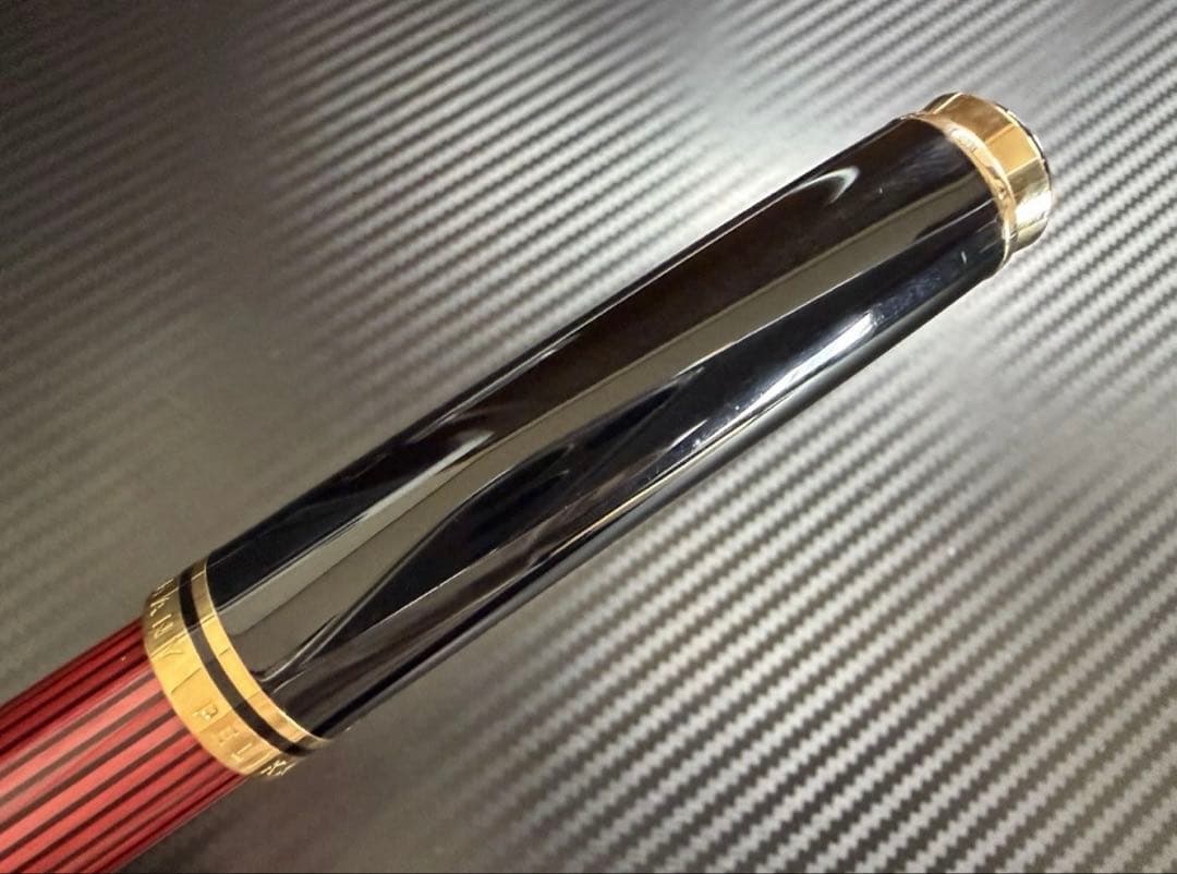 未使用に近い ペリカン スーベレーン M800 赤縞 M 中字 万年筆