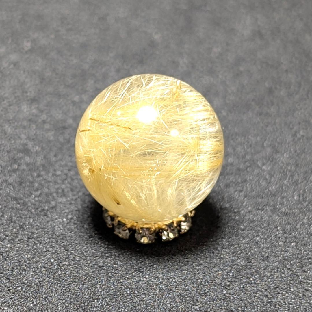 マロ ゴールドルチルクォーツ 粒売り 12ミリ 水晶 お守り効果 天然石