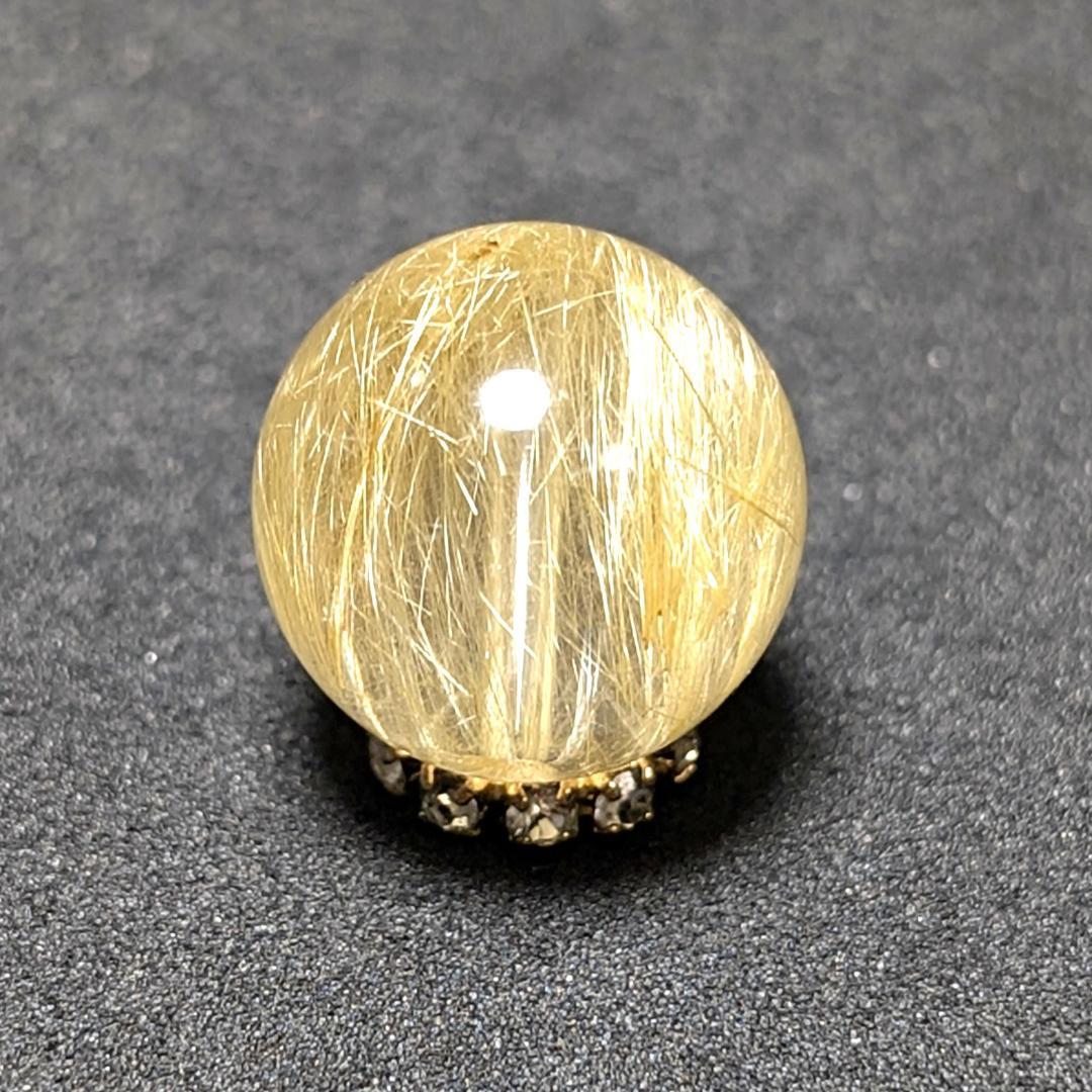 マロ ゴールドルチルクォーツ 粒売り 12ミリ 水晶 お守り効果 天然石