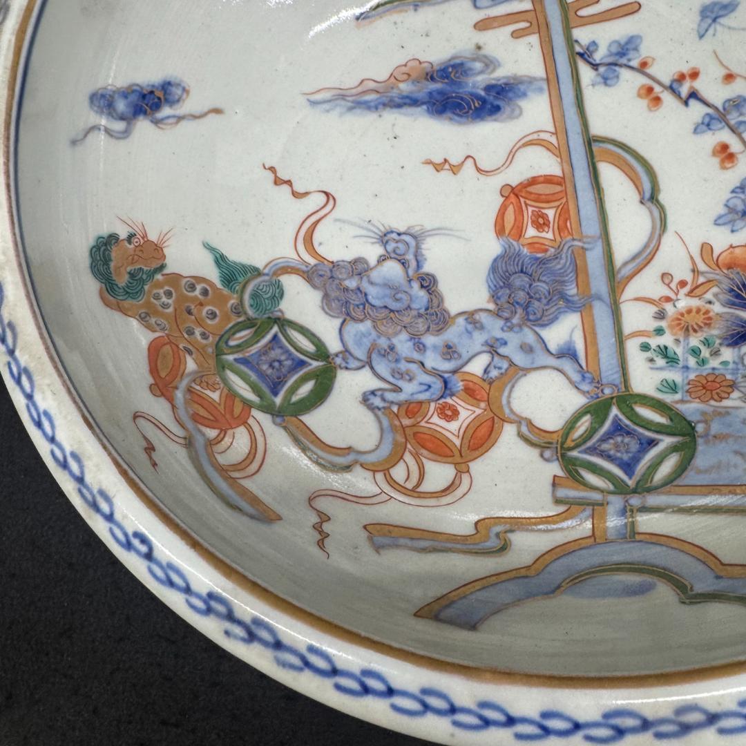 古伊万里 染付 金彩　赤絵　唐獅子　金襴手　大鉢