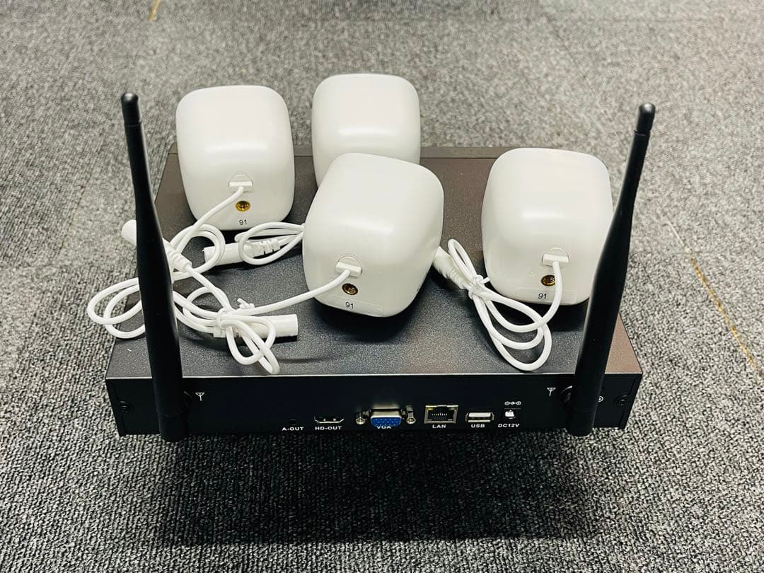 防犯カメラセット 4台カメラ 屋外 IP66防水 【1TB HDD内蔵】