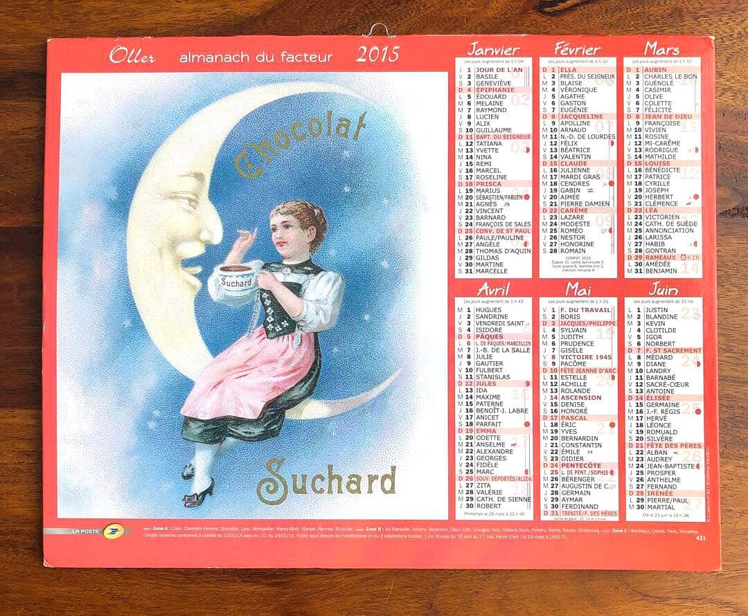 フランス　カレンダー　2015年　ショコラムニエ　スシャール　チョコレート