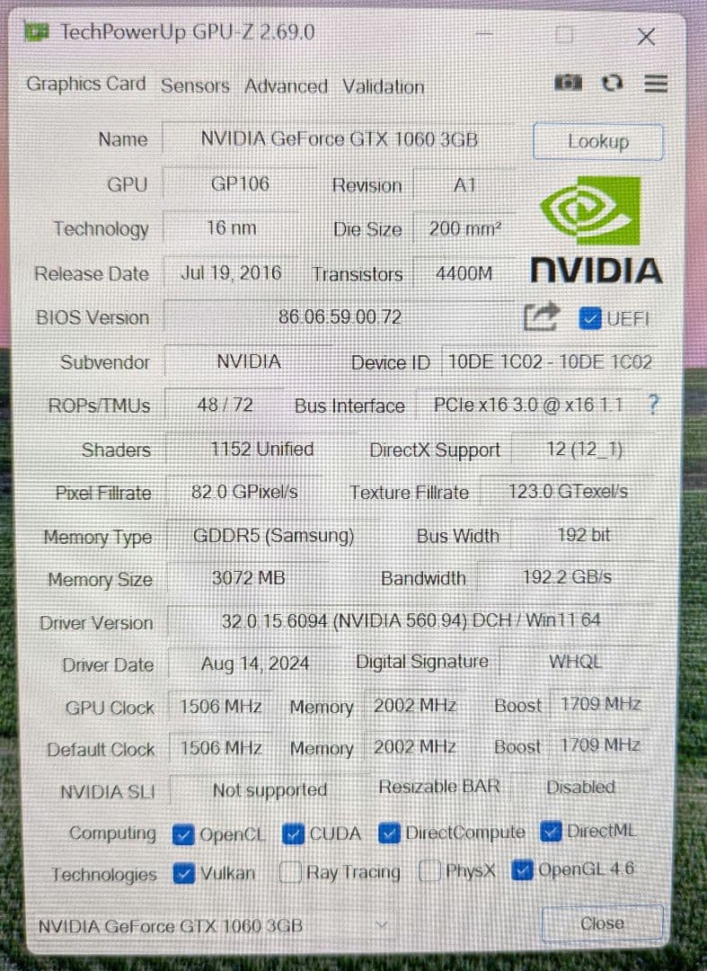 GeForce GTX 1060 3GB グラフィックボード
