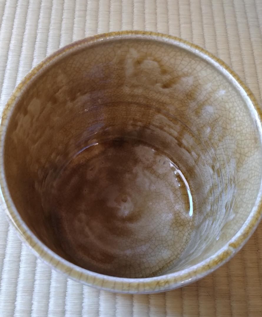 茶道具　黄瀬戸寸胴水指　加藤景治