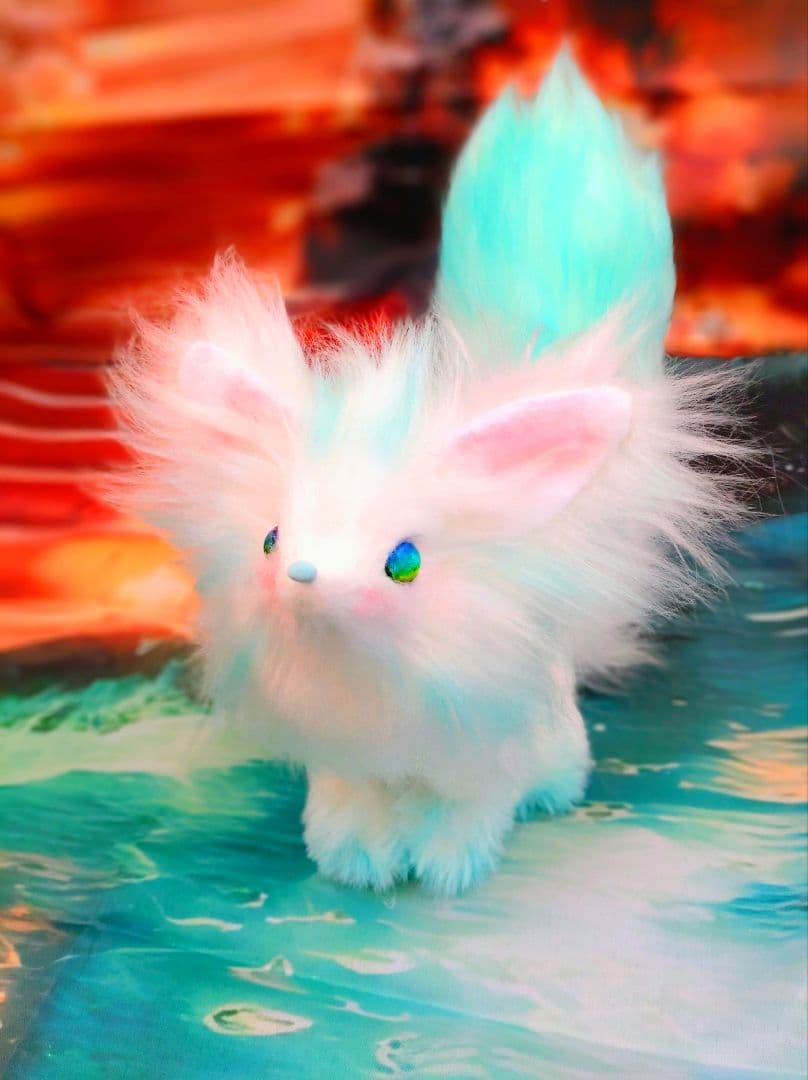 水魔法の狐アートドールartdollハンドメイドぬいぐるみキツネFantasy猫