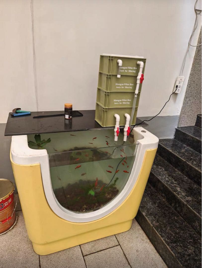 25W水中ポンプ付き水槽用万能ろ過フィルター 外部式飼育濾過装置器オーバーフロー