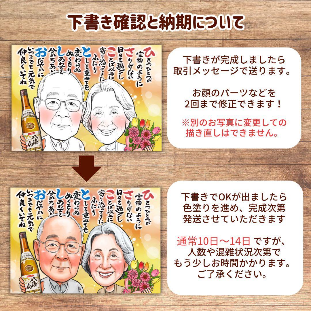4名さま　A3サイズ【似顔絵オーダー】ホワイトフレーム　3/27までお急ぎ便