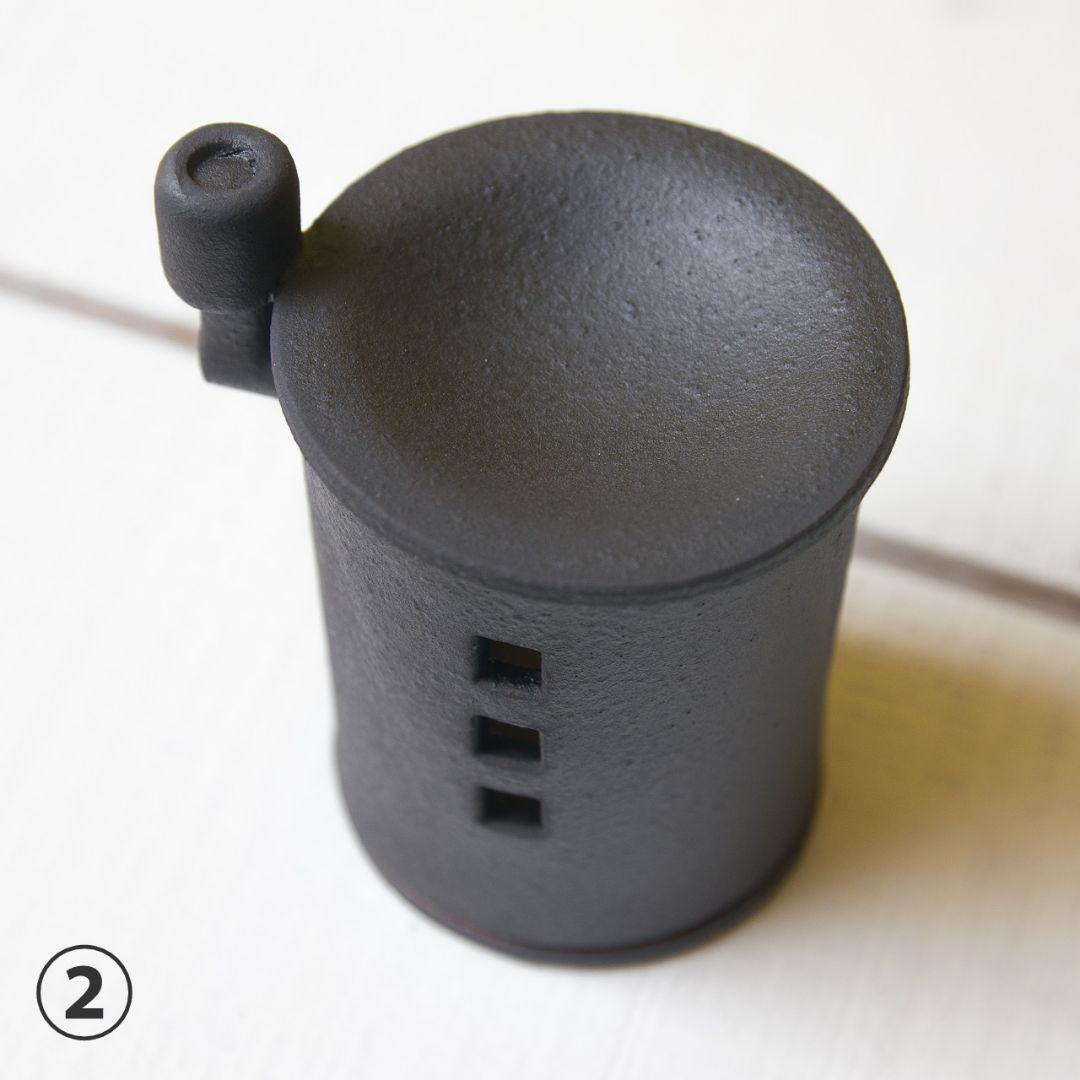【omusubi様ご予約分】茶香炉（煙突おうち）− ミニ（クロクロ）