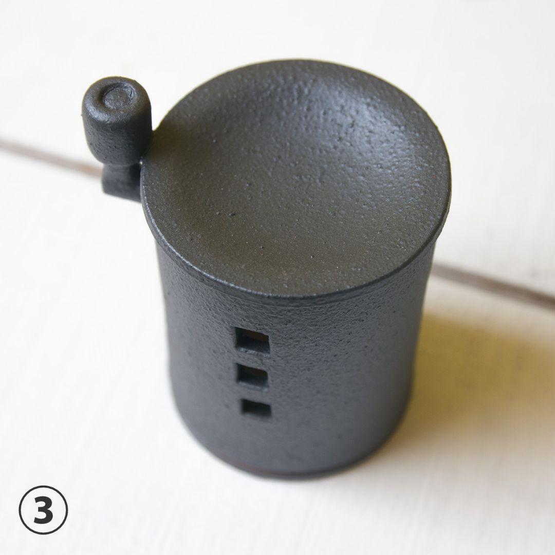 【omusubi様ご予約分】茶香炉（煙突おうち）− ミニ（クロクロ）