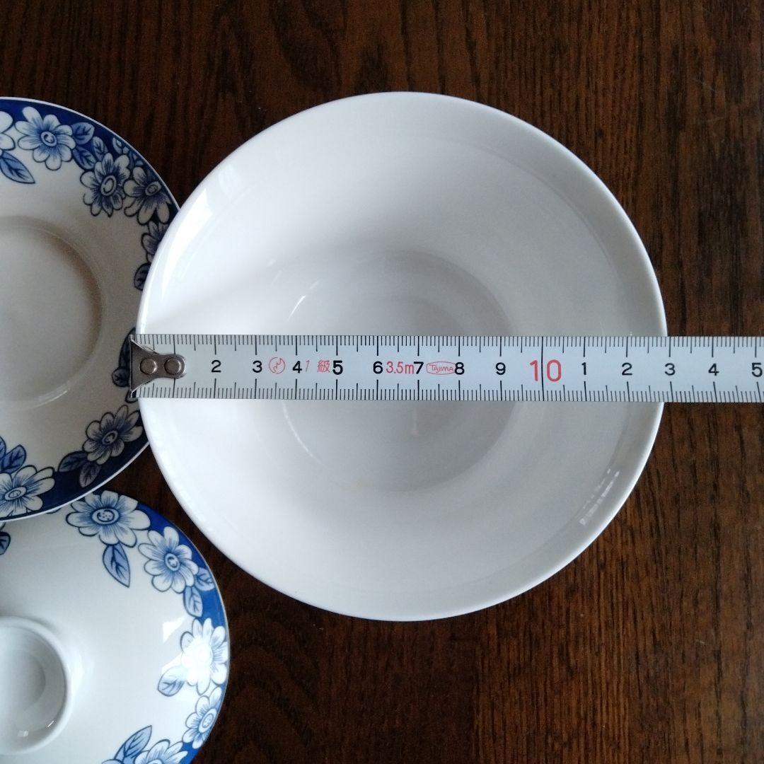 中国骨董【染付青花高台蓋皿付碗】茶道具大き目サイズ茶碗蓋皿3点セット最高級陶磁器
