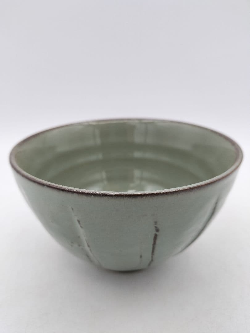 d036 数茶碗 5客 色変わり 縞 紙箱 茶道具 古物