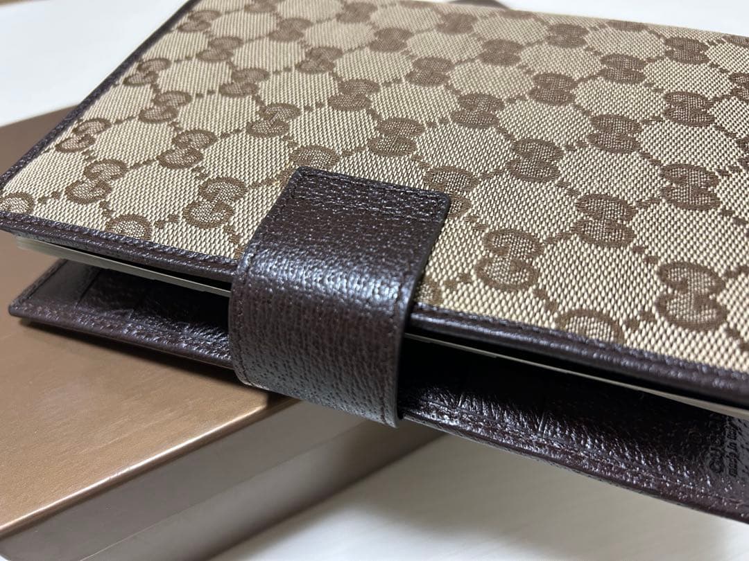 未使用 GUCCI グッチ システム手帳 GGキャンバス 美品 箱あり