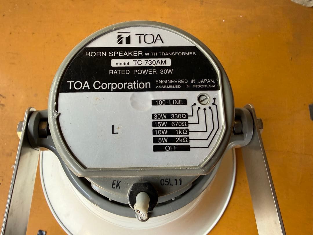 【O-2295】TOA ボーンスピーカー TC-730AM 30W