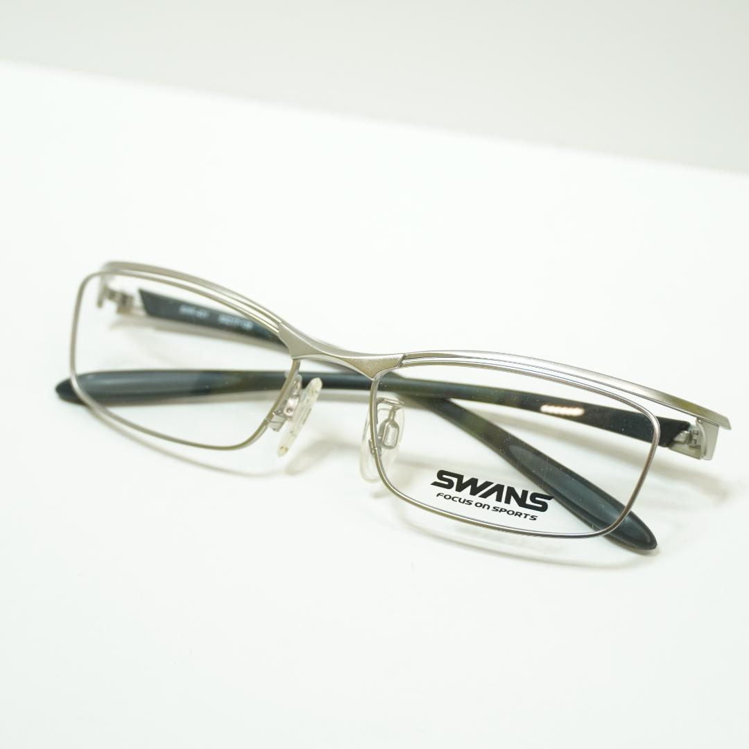 新品未使用 SWANS スポーツメガネ 日本製 シルバー レンズ交換可　メンズ