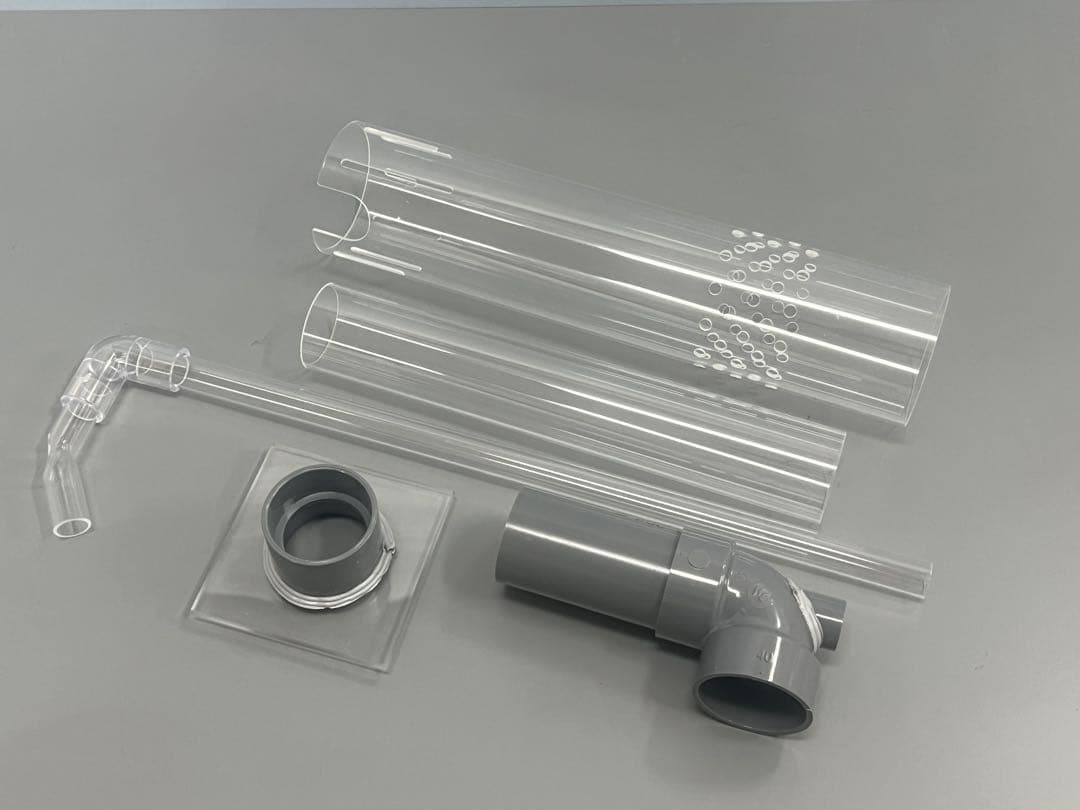 アクリル水槽オーバーフロー　加工用アクリル透明三重管セットH450用 40-13