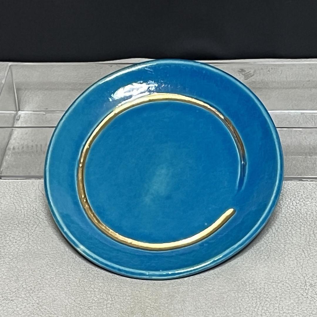 吉村楽入 円相 五色皿 五枚 共箱 小皿 銘々皿 【k3677】