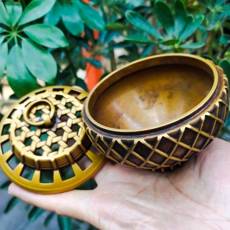 銅 細工 提灯 香炉 香道具 装飾品 現代工芸品美術品 置物