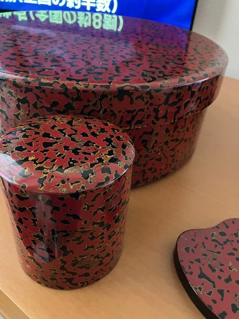 未使用品　津軽塗り　54 漆器 5点セット 赤黒模様