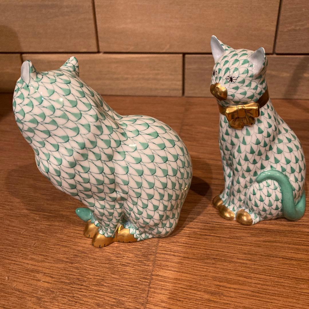 ヘレンド　フィギュリン　猫