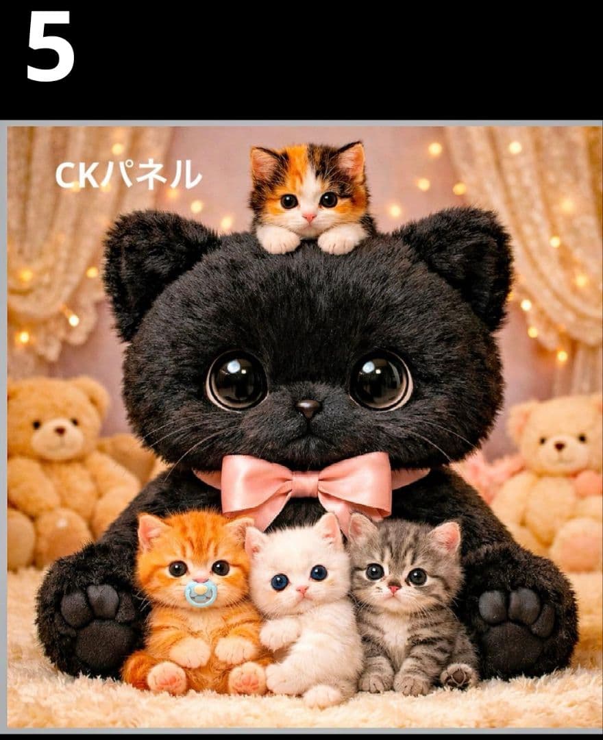 オーダーページ　ハンカチ432 巨大ぬいぐるみ猫柄　ハンドメイド2/25
