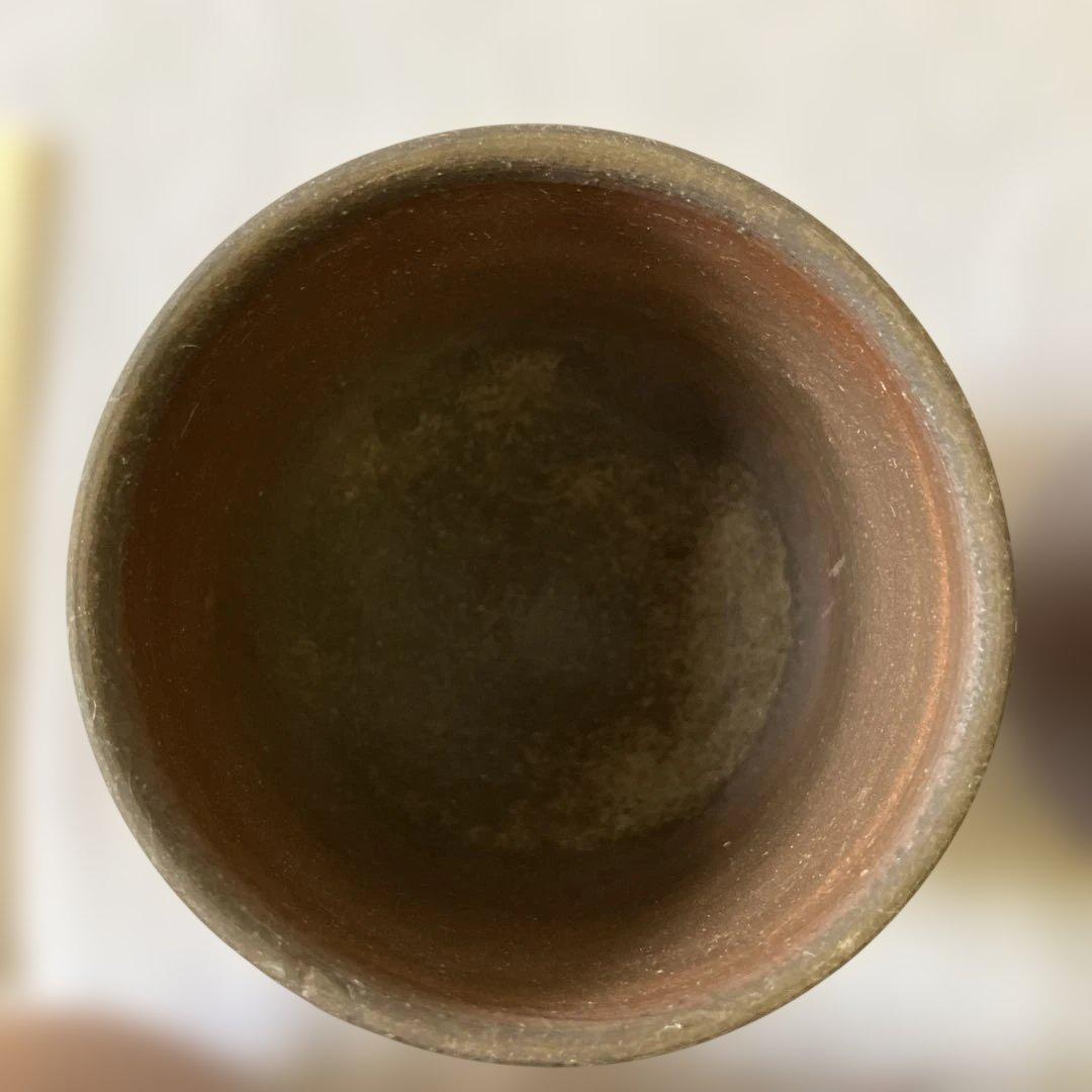 備前焼　茶色の陶器製　湯呑み　未使用
