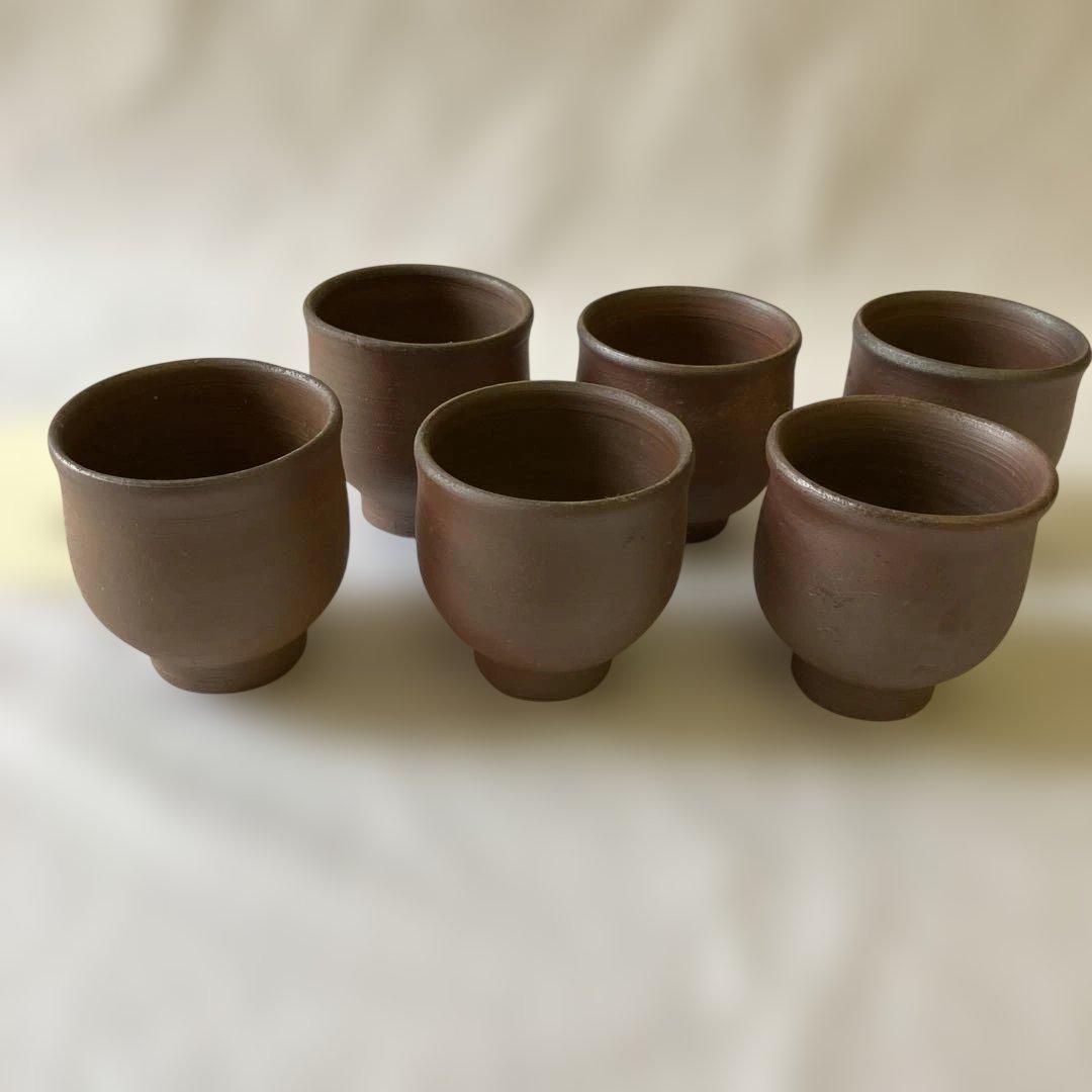 備前焼　茶色の陶器製　湯呑み　未使用