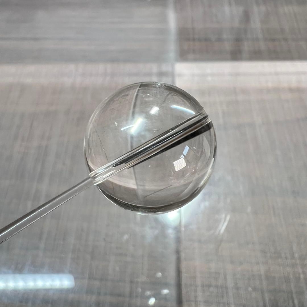 高品質　スティブナイトインクォーツ　ビーズ　貫通穴あり　水晶クリア　2-4