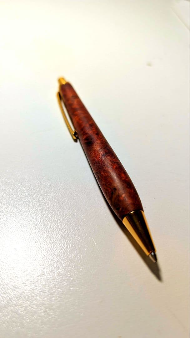 【超希少】特上花梨瘤 0.5mm ゴールド金具 木軸ペン 工房金杢犀 極美品