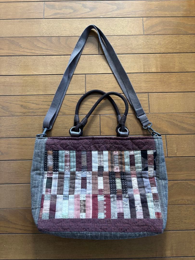 パッチワーク　ハンドメイド　先染めバック❗️