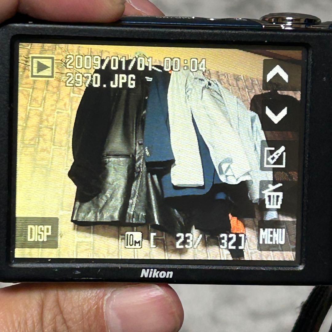 【動作品】Nikon COOLPIX S230 ダークブルー　オールドコンデジ