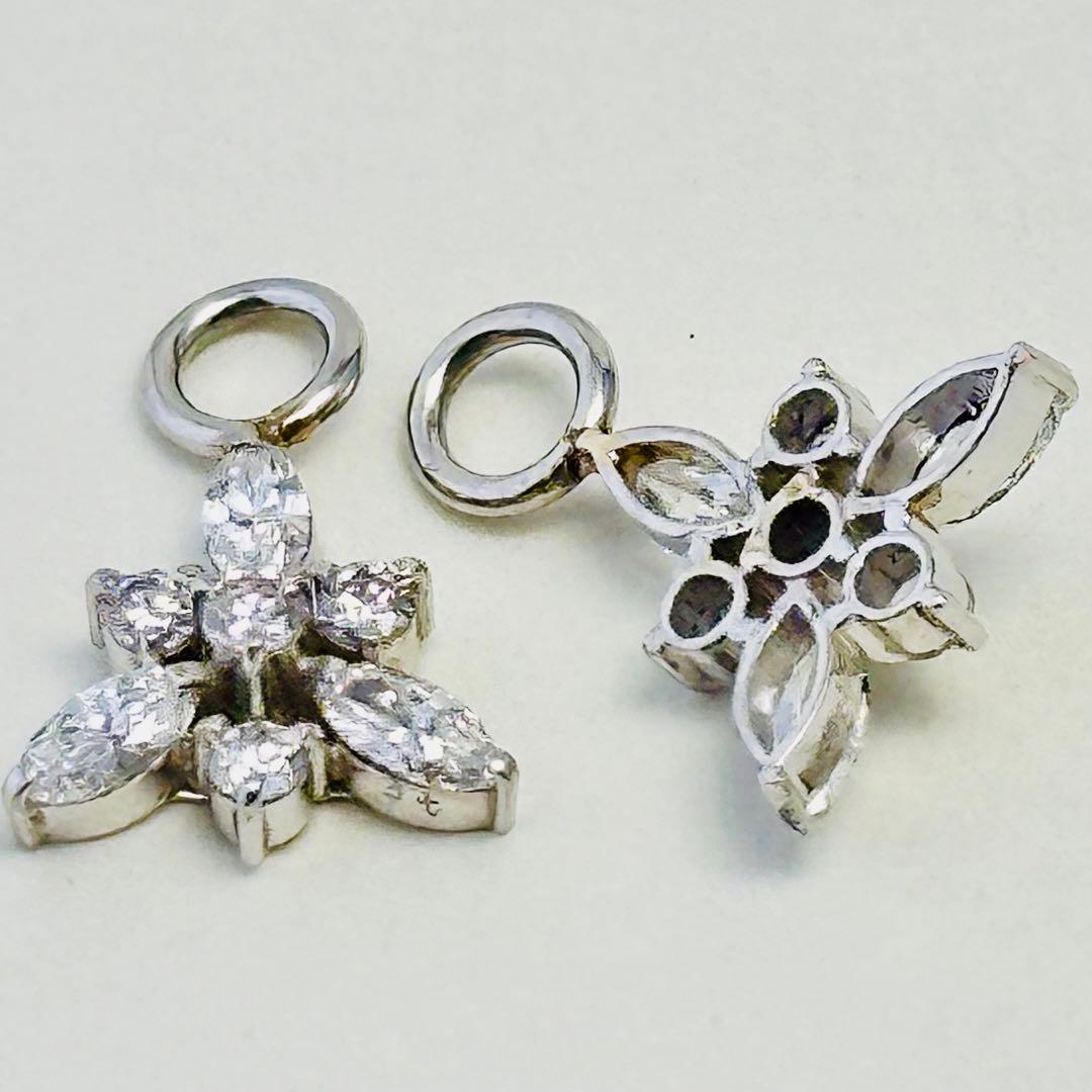 pt．ダイヤモンド，チャームピアス、(新品未使用)N o.574.