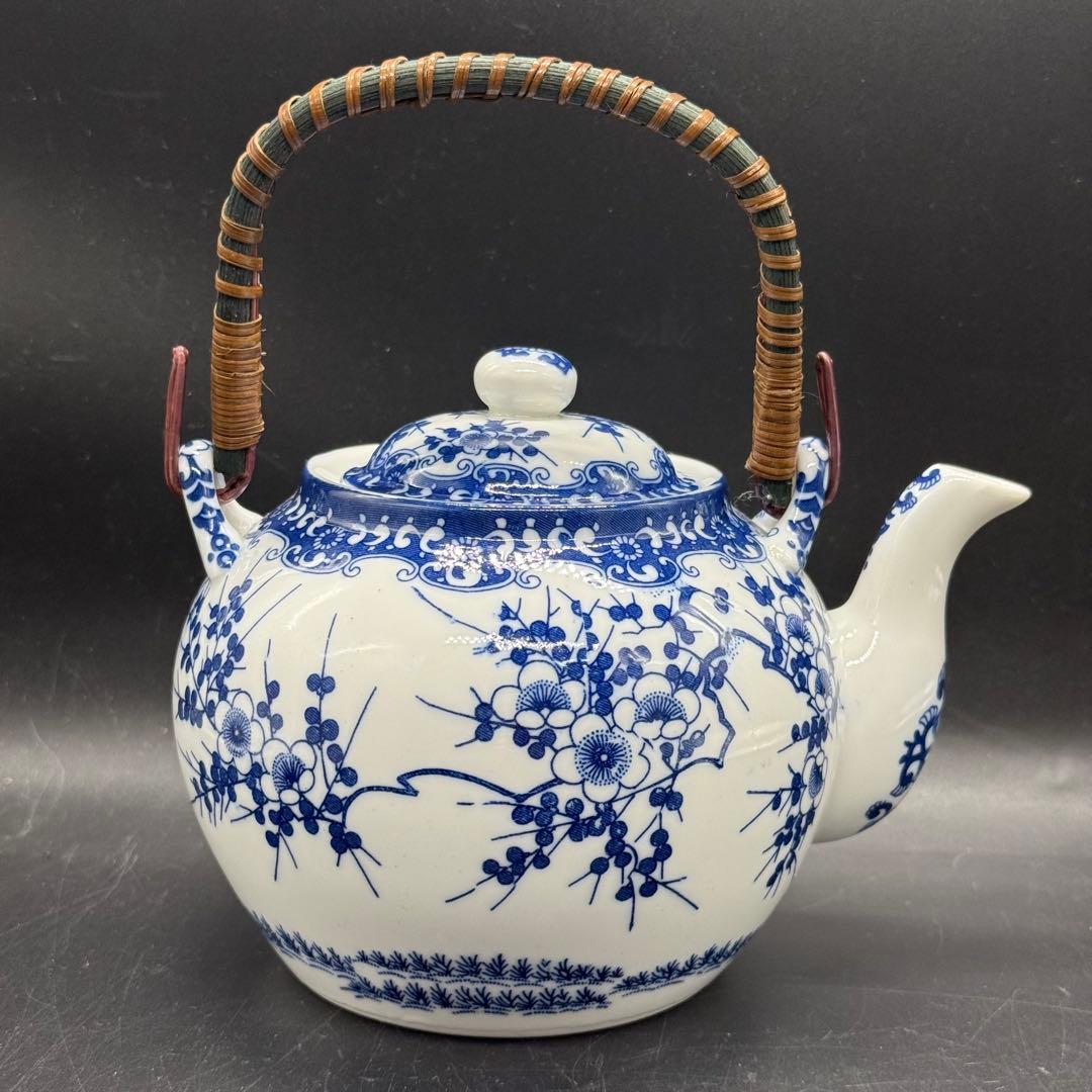 梅花 印判手 土瓶 (急須 ティーポット 透かし芸者 日本 茶器 陶器 レトロ