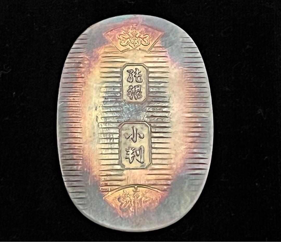 【徳力本店】純銀 小判 15.0g（4匁）ケース付き 虹色トーン 【年代物】
