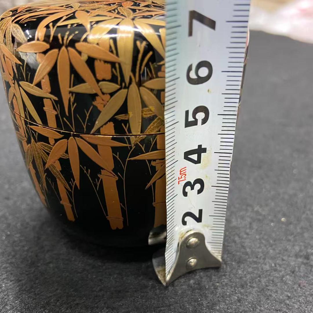 竹蒔絵中棗　茶道具　茶入