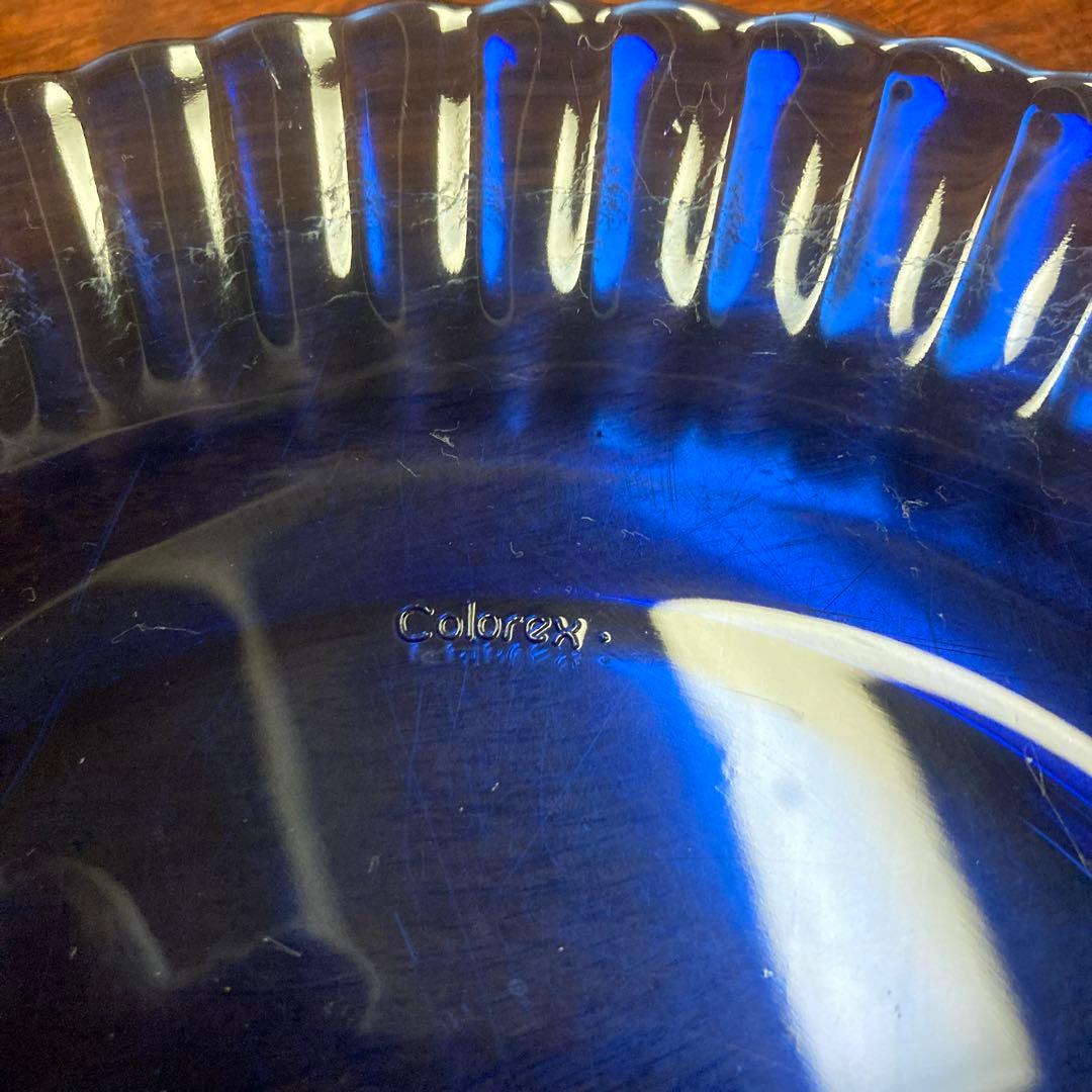 ヴィンテージ Colorex ブラジル コバルトブルー　ガラスセット