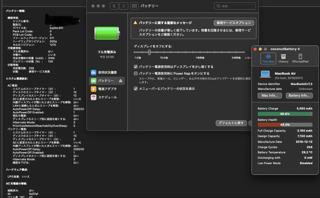 【箱・純正充電器無し】MacBook Air 13inch Early 2015
