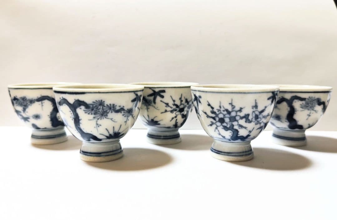 三浦竹泉 京焼 煎茶器揃 松竹梅 湯呑 湯冷 宝瓶 中古