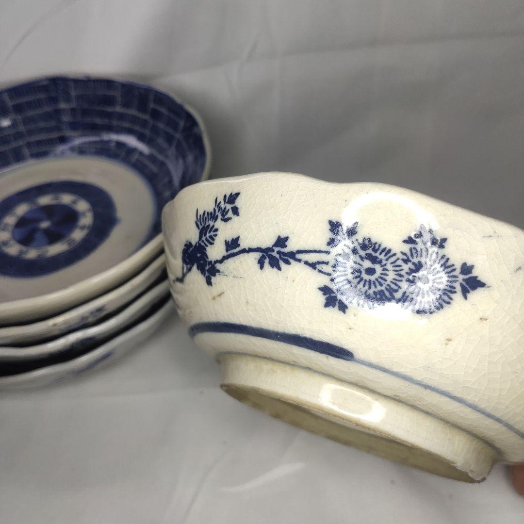 古伊万里焼 染付 膾皿 なます皿 十二時辰 明治骨董 旧家蔵出し 未使用美品