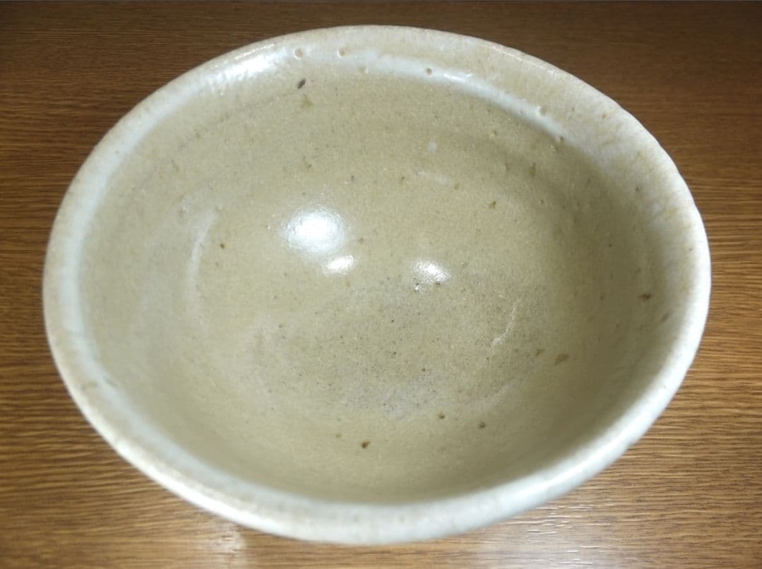 真作保証 15代 熊谷紅陽 自作 上野茶碗 日本工芸会正会員 (熊谷竜峯) 福岡