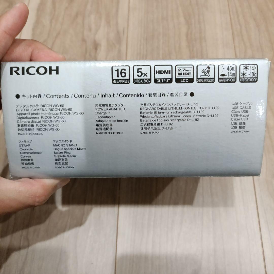 RICOH WG-60取説、付属、箱、全揃い【動作確認の使用のみ】
