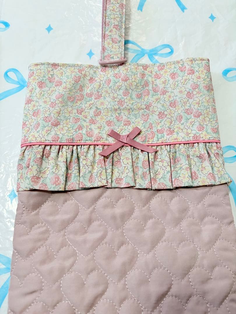 リバティ　アシュテッド×ハートキルトレッスンバッグ上履き入れ体操服袋ハンドメイド