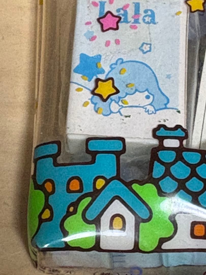 昭和レトロ　キキララ　ペンケースがまぐち鉛筆消しゴム定規セット約50年前のお品