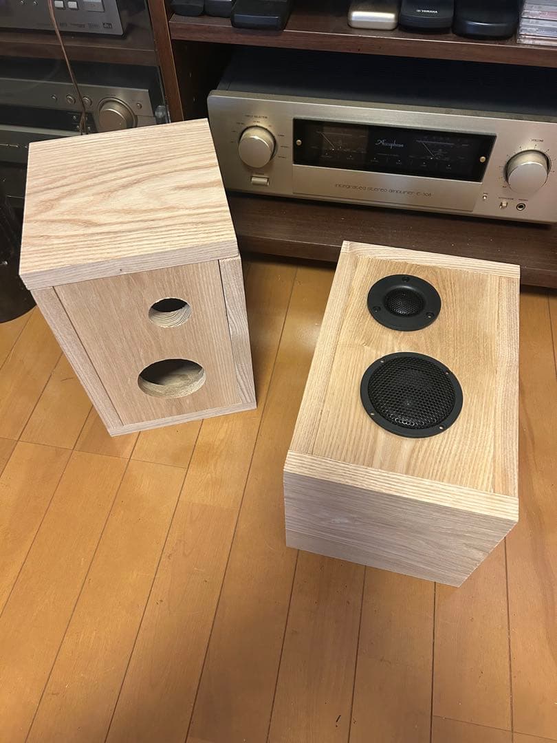 自作スピーカー タモ無垢材使用 2WAY密閉型